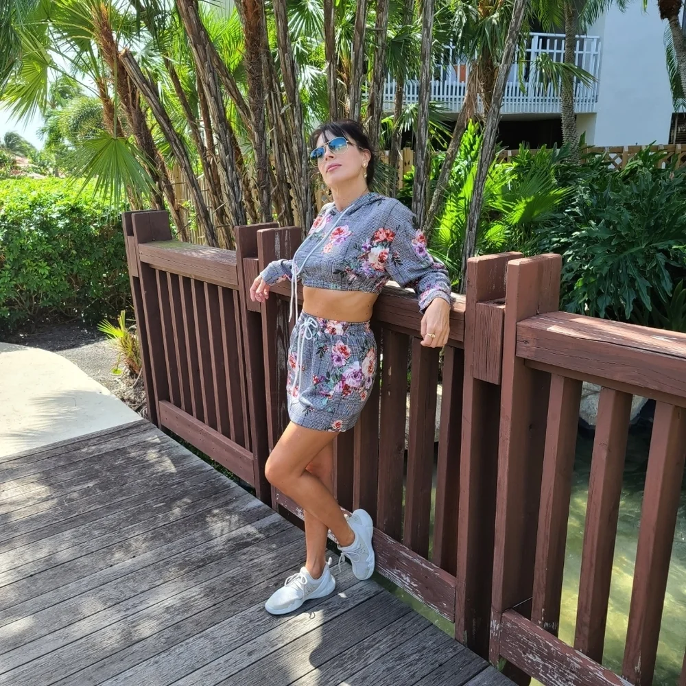 Women's Sweatshirt Bodycon Mini Skirt 2 Piece Outfits Long - Picture 6 of 8